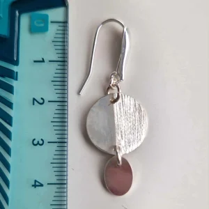 boucles d'oreille orbital en argent sterling brossé et poli