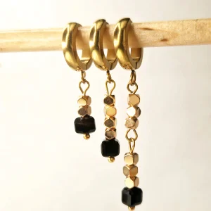 boucles d'oreille Insolente noir profond